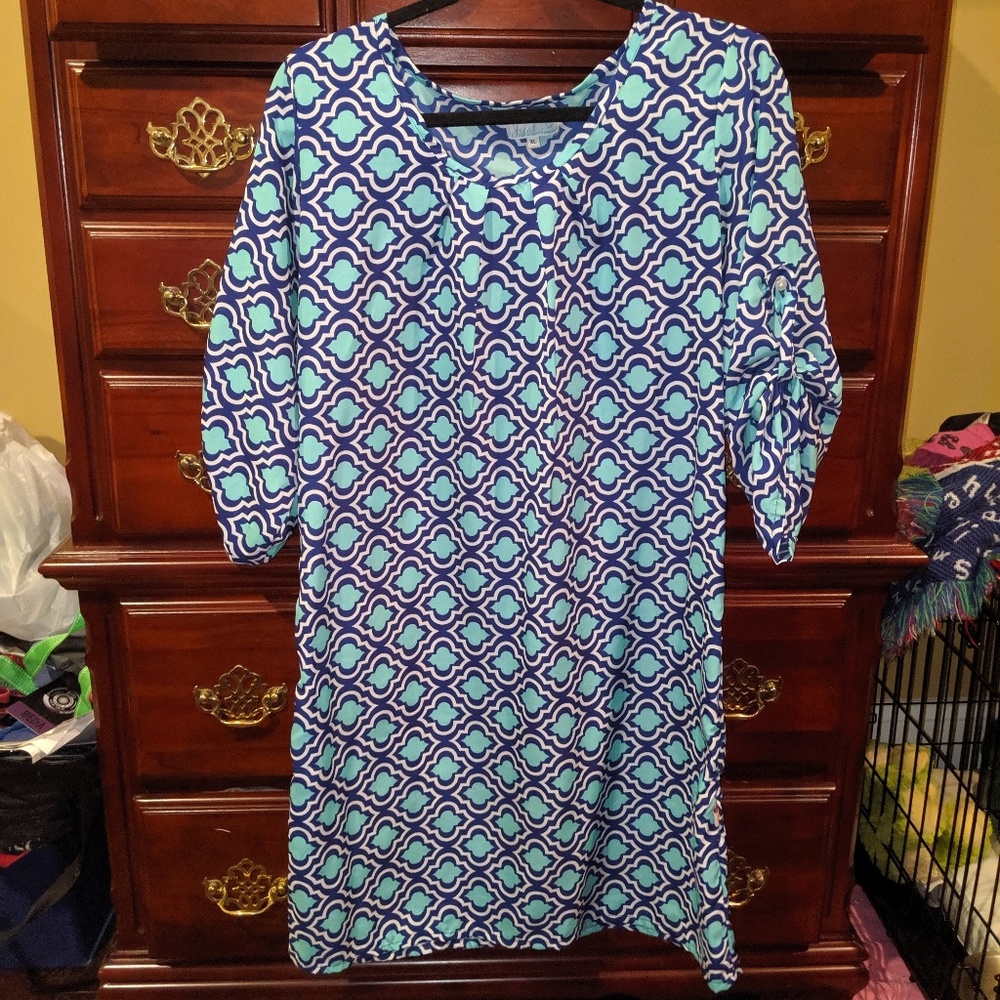 Patterned Blue Dress